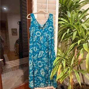 Jennifer Moore Teal Sleeveless Maxi Dress